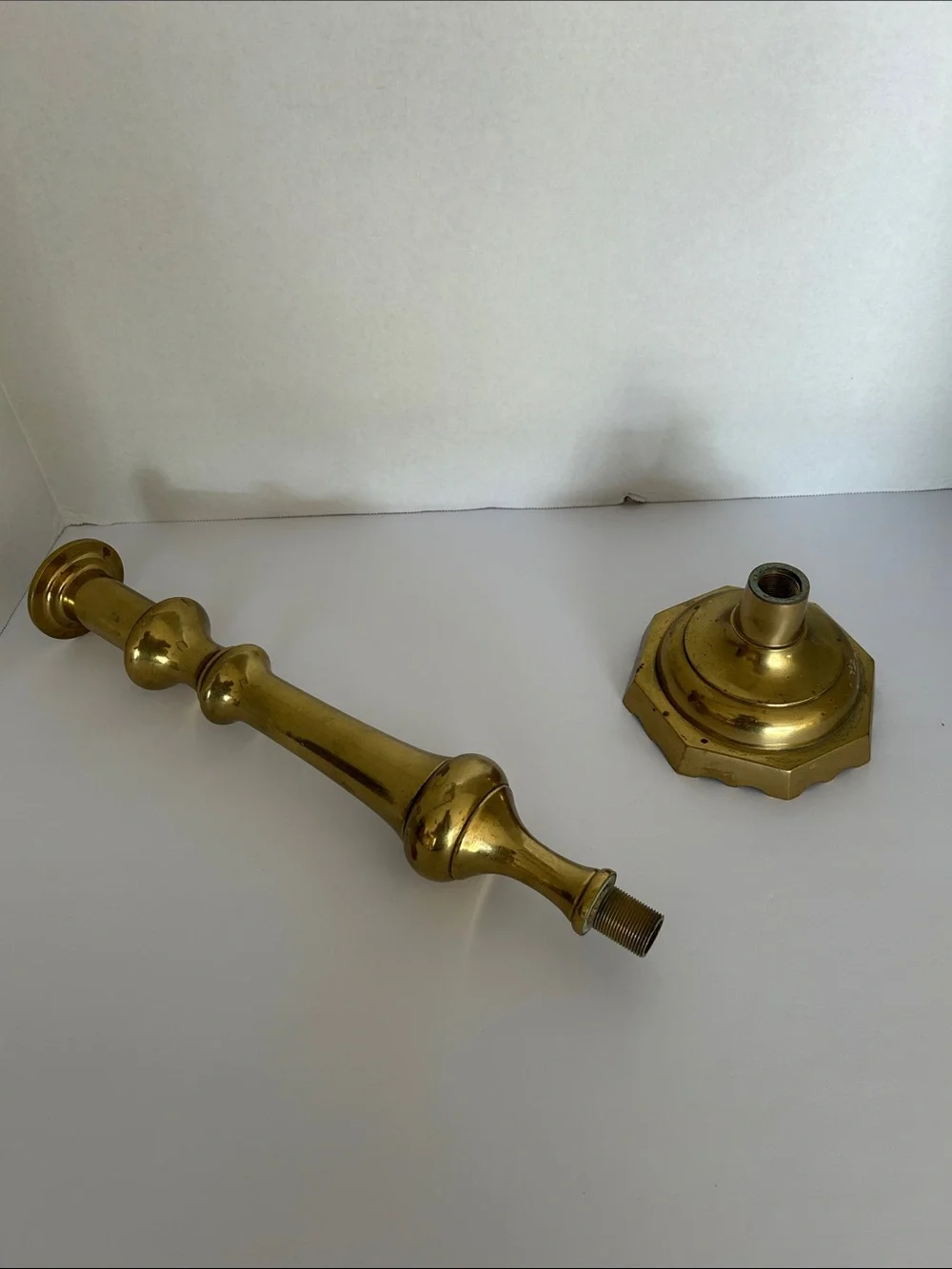 Pair of English late 19th century solid Brass Candlesticks